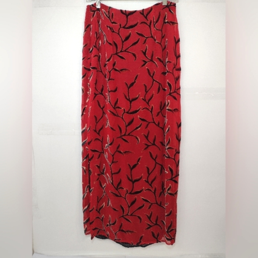 Tessuto Vintage Women's Red/Black Maxi Skirt Size (M) - Picture 2 of 12